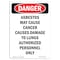 Signmission OSHA Sign, 24" H, 18" W, Aluminum, PORTRAIT Contains Asbestos Fibers, Portrait, 1824-V-2050 OS-DS-A-1824-V-2050 - alternate 1